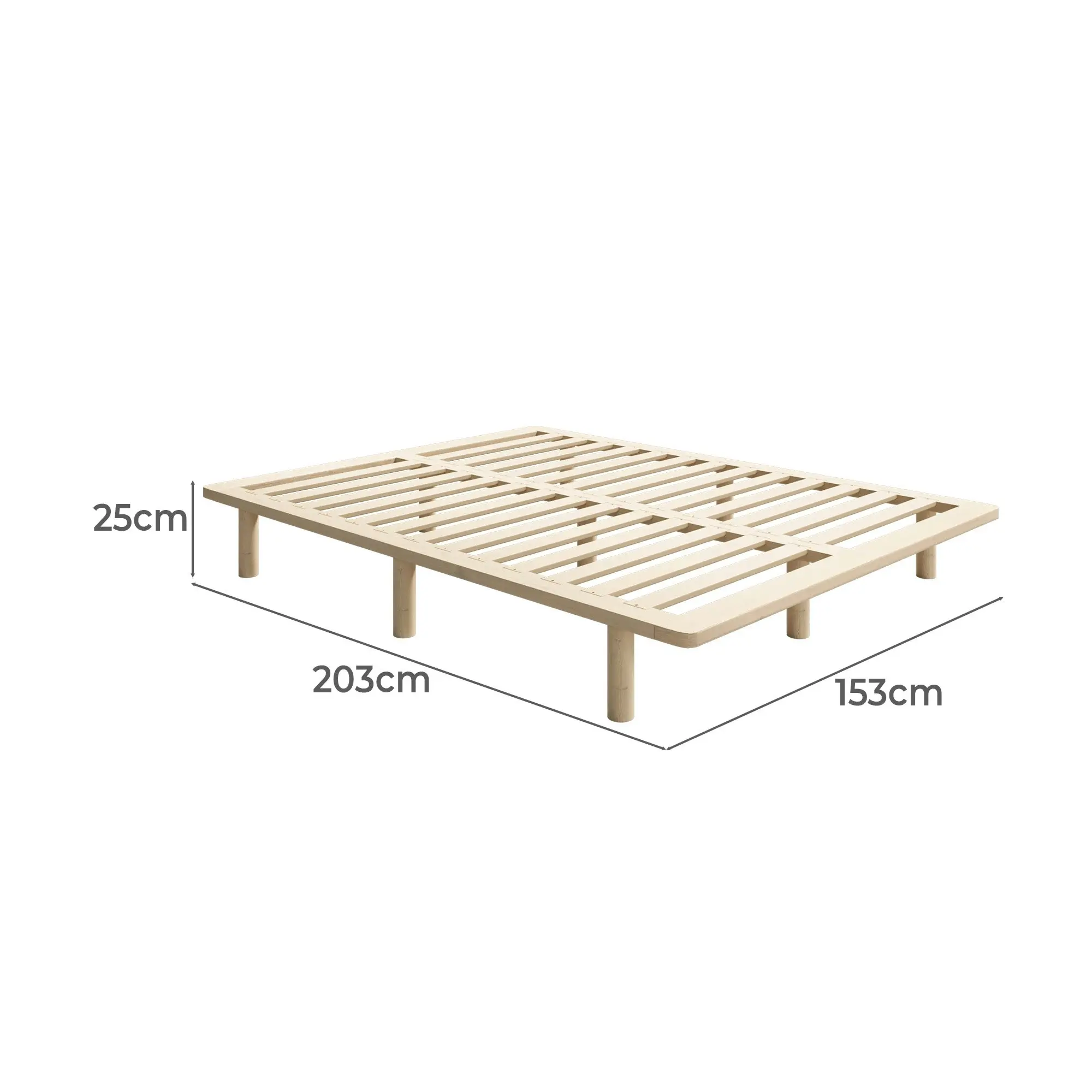 Oikiture Bed Frame Queen Size Wooden Bed Base Platform Timber