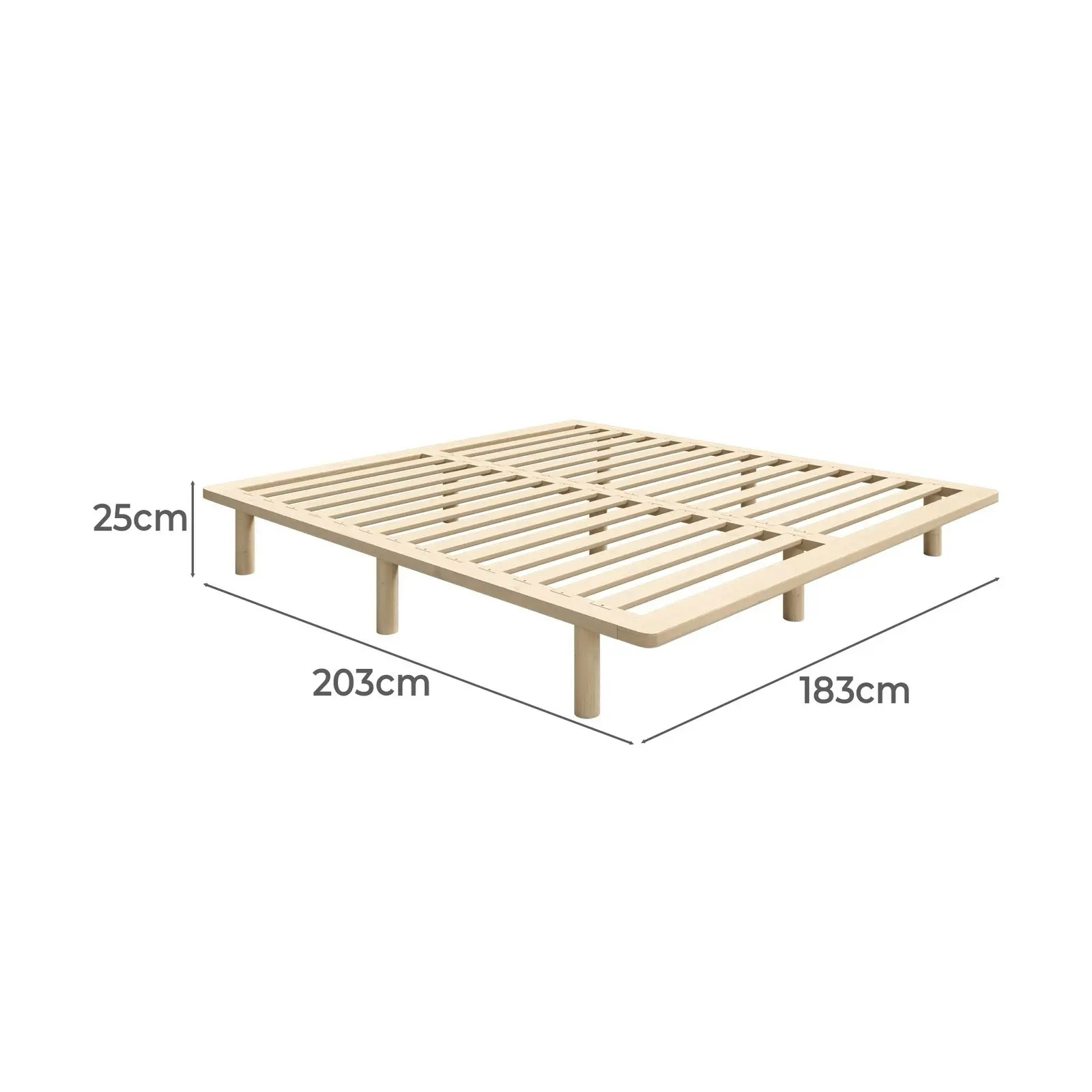 Oikiture Bed Frame King Size Wooden Bed Base Platform Timber