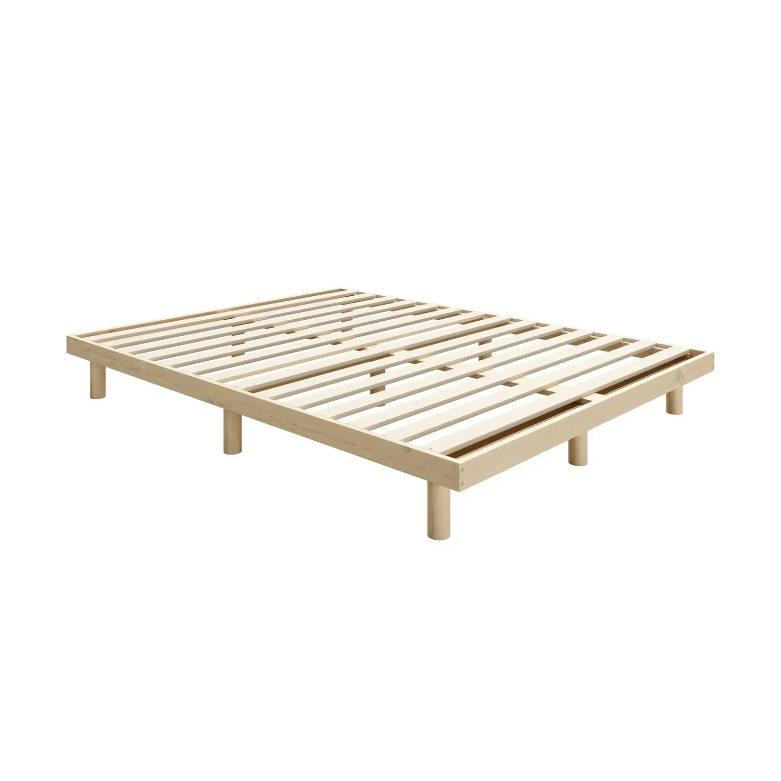 Oikiture Bed Frame Double Size Wooden Base Bed Platform