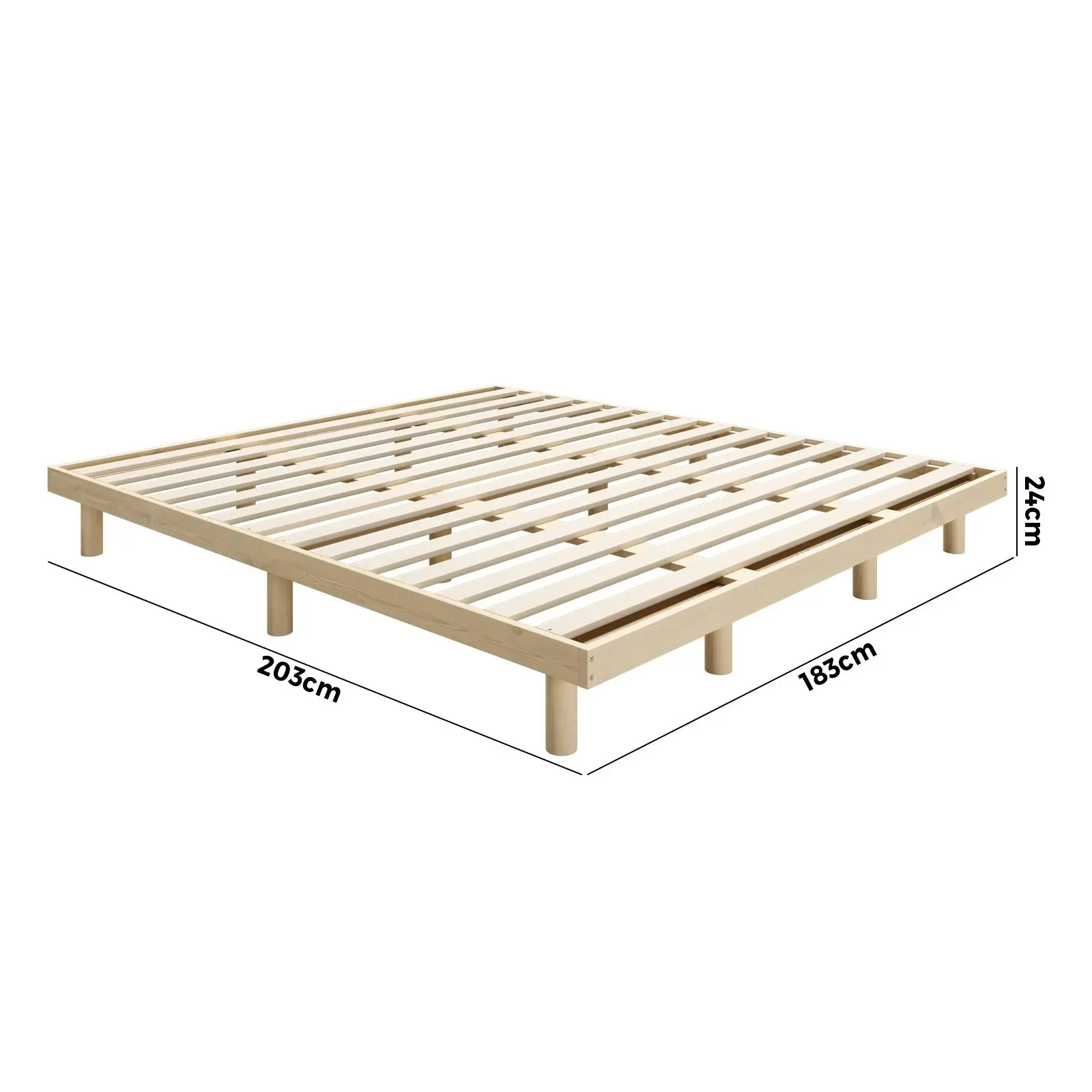 Oikiture Bed Frame King Size Wooden Base Bed Platform