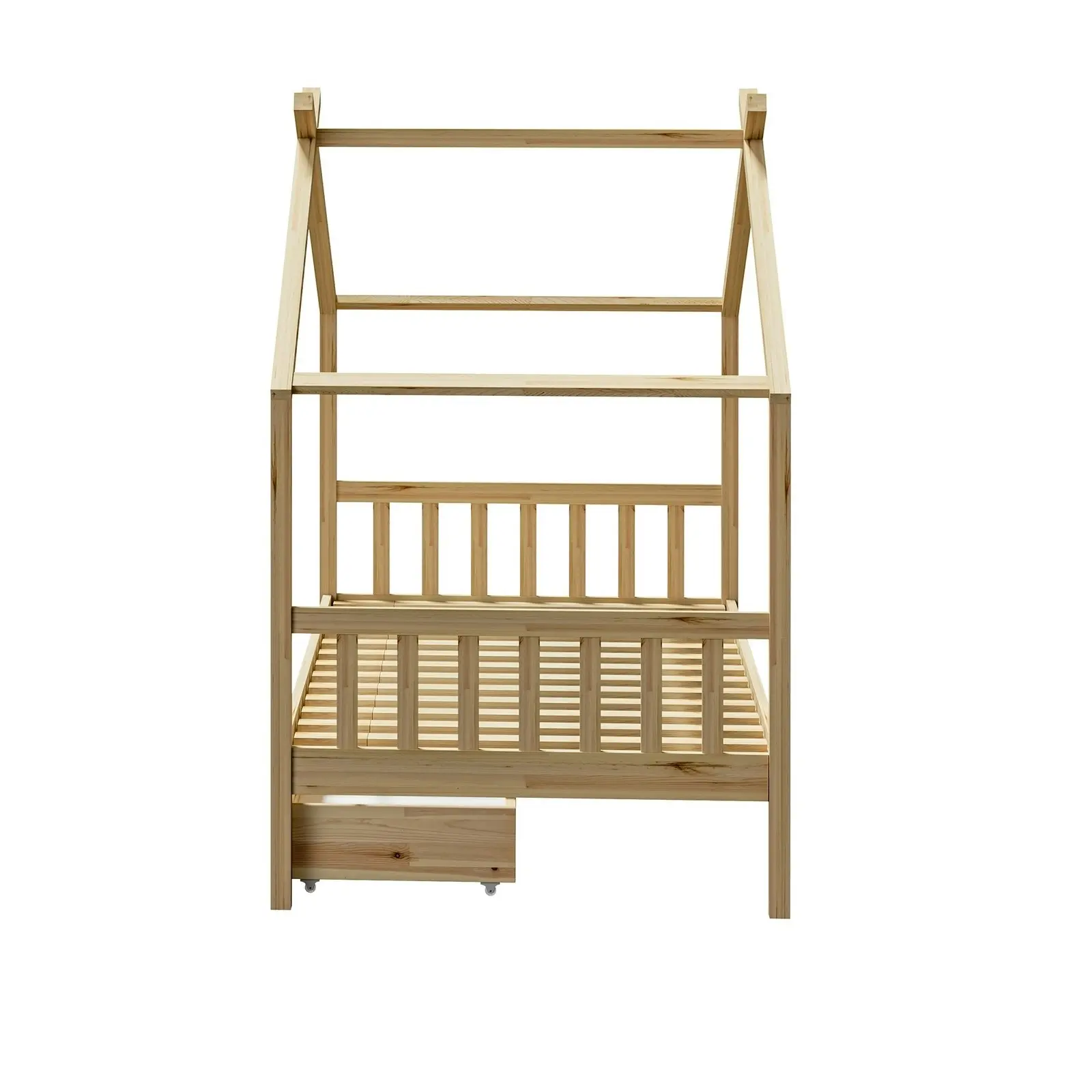 Oikiture Kids Bed Frame Single Size with Storage Drawers Wooden