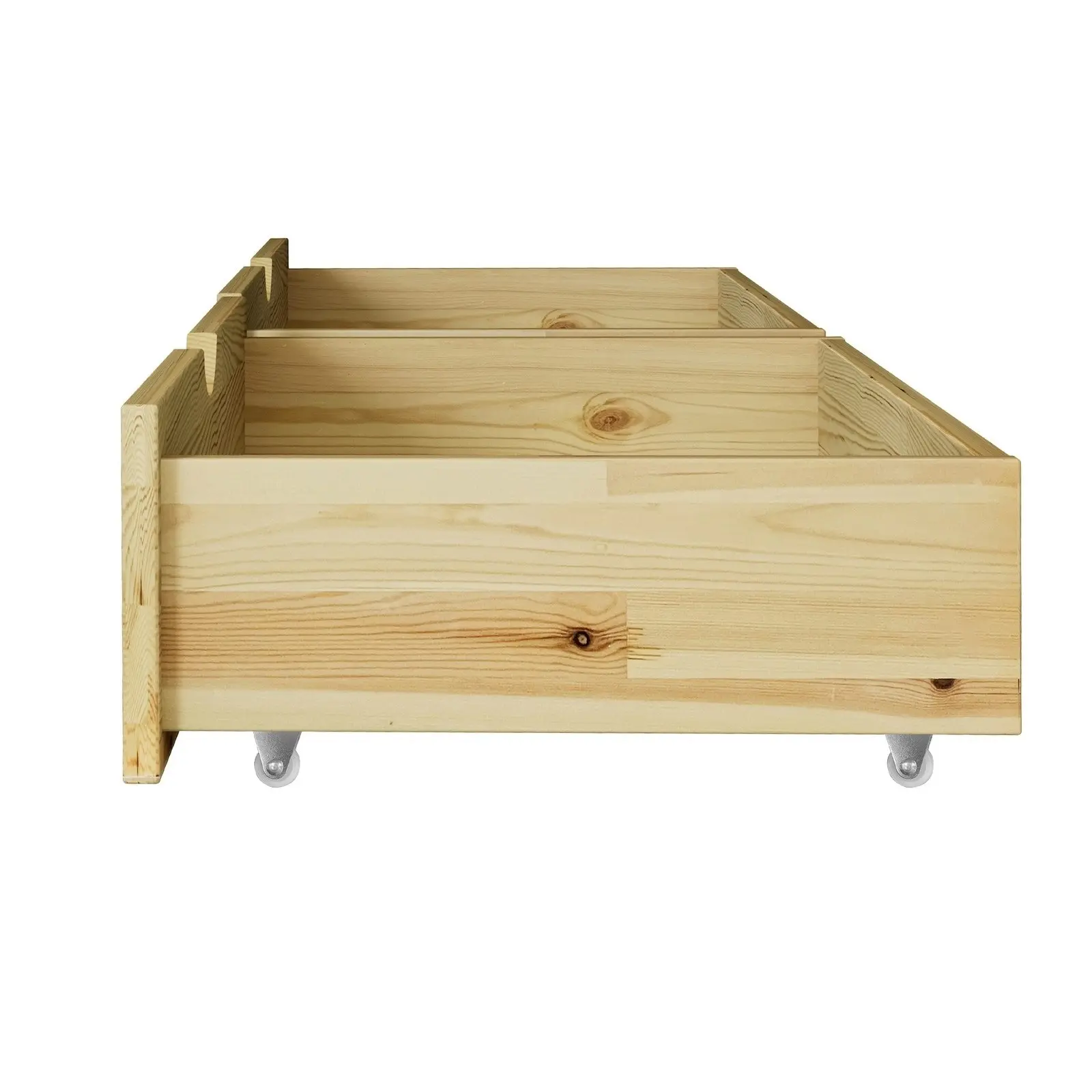 Oikiture Storage Drawers Trundle for Bed Frame Base Timber Wooden 2X