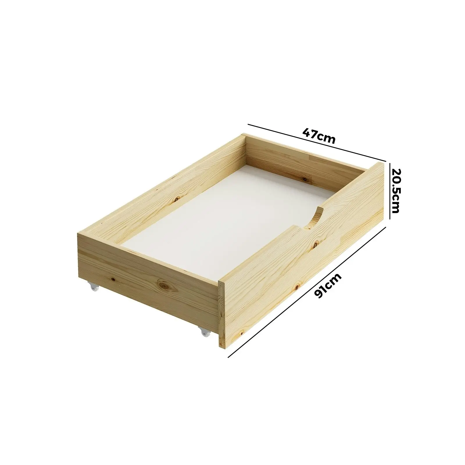 Oikiture Storage Drawers Trundle for Bed Frame Base Timber Wooden 2X