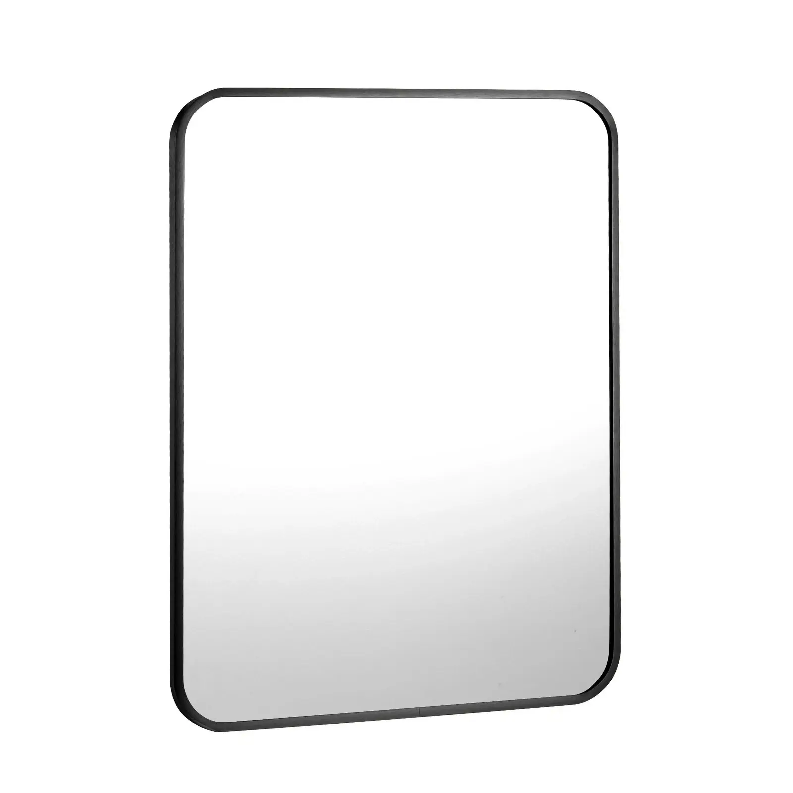 Oikiture Wall Mirrors Rectangle Makeup Mirror Metal Frame 65x50cm Black