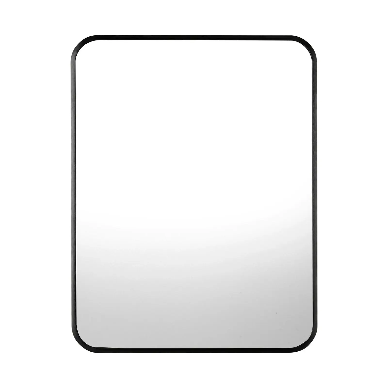 Oikiture Wall Mirrors Rectangle Makeup Mirror Metal Frame 65x50cm Black