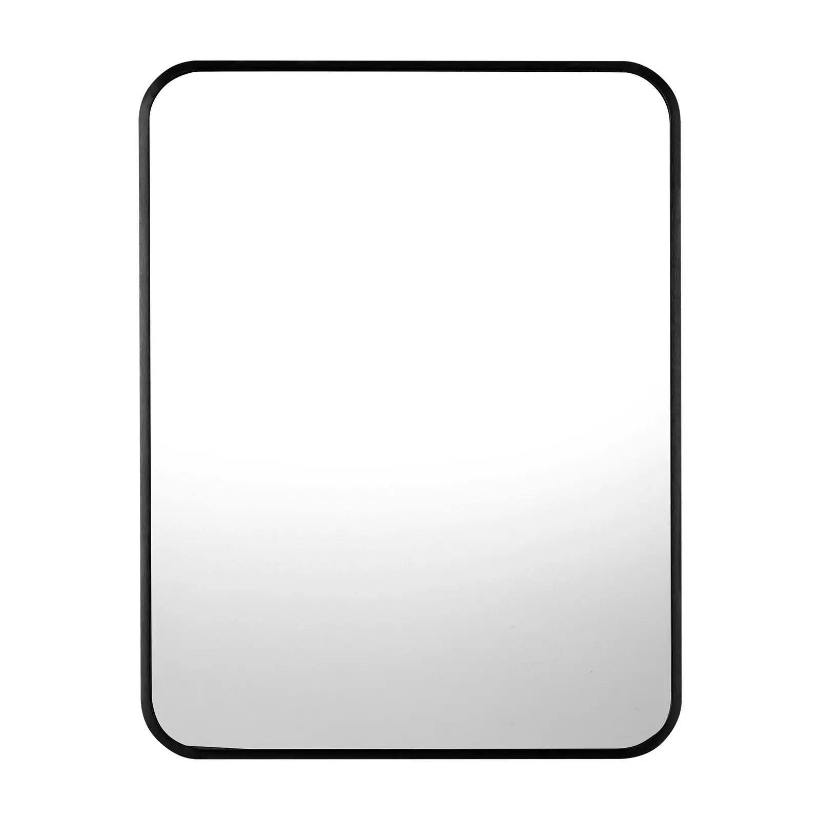 Oikiture Wall Mirrors Rectangle Makeup Mirror Metal Frame 65x50cm Black