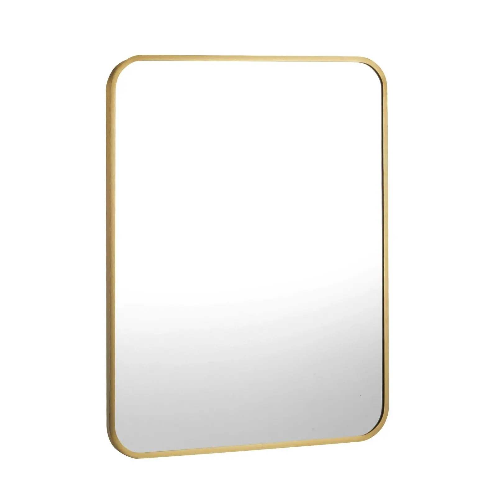 Oikiture Wall Mirrors Rectangle Makeup Mirror Metal Frame 65x50cm Gold