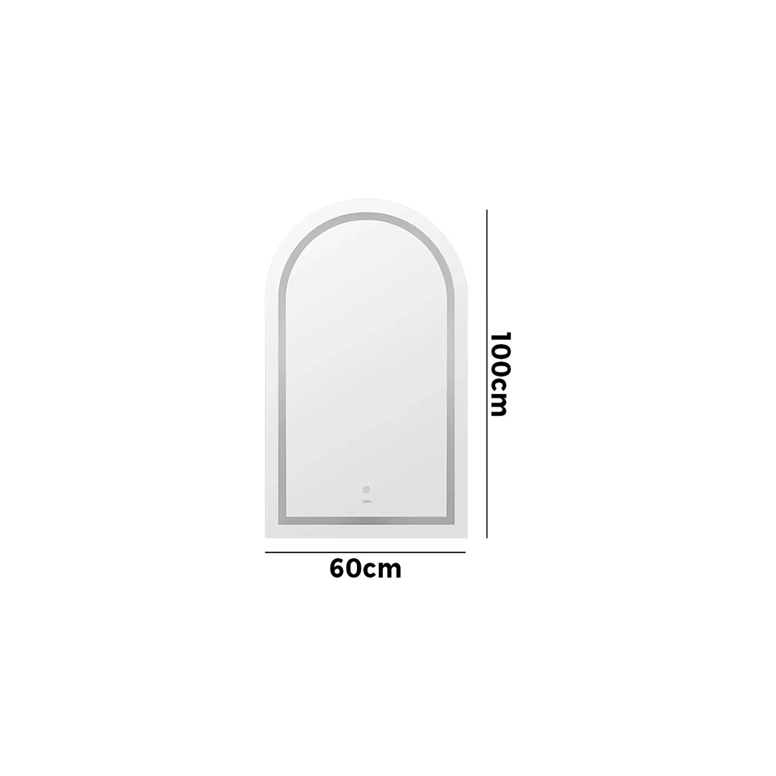 Welba LED Arched Bathroom Mirror Anti-fog Smart Makeup Wall Mirrors 100x60cm