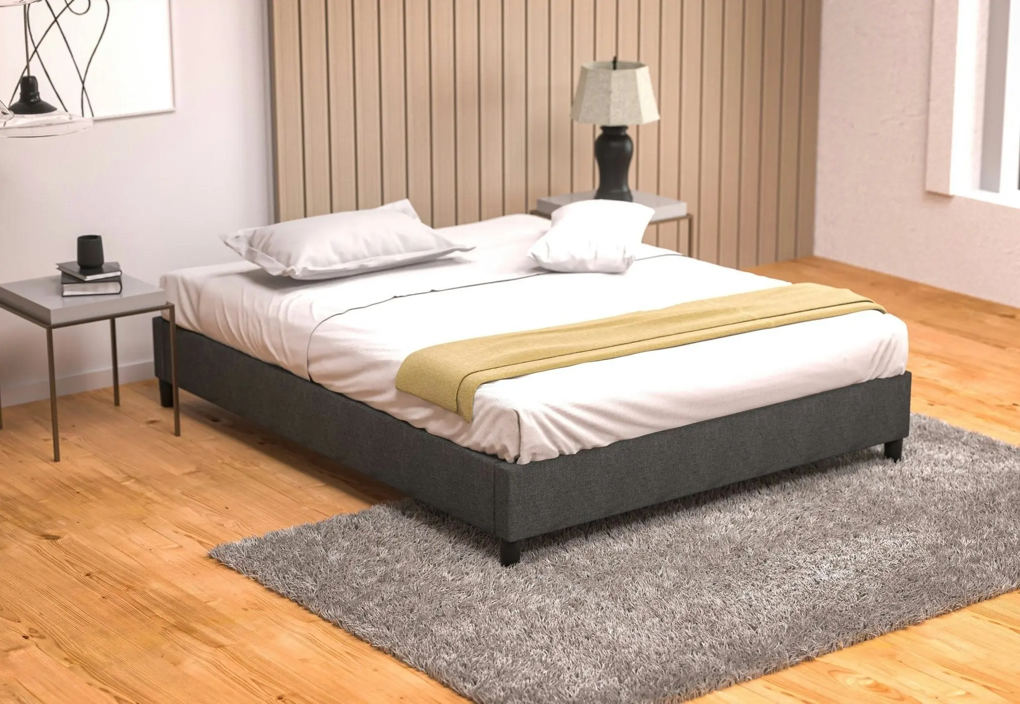 Upholstered Portabase Bed Base - Graphite