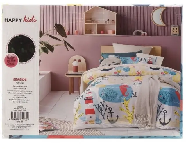 Seaside Glow in the Dark Quilt Cover Sets by Happy Kids