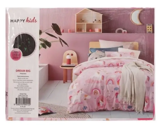 Dream Big Glow in the Dark Quilt Cover Sets by Happy Kids