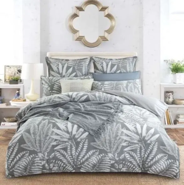 Raven Charcoal Jacquard Quilt cover set by Renee Taylor