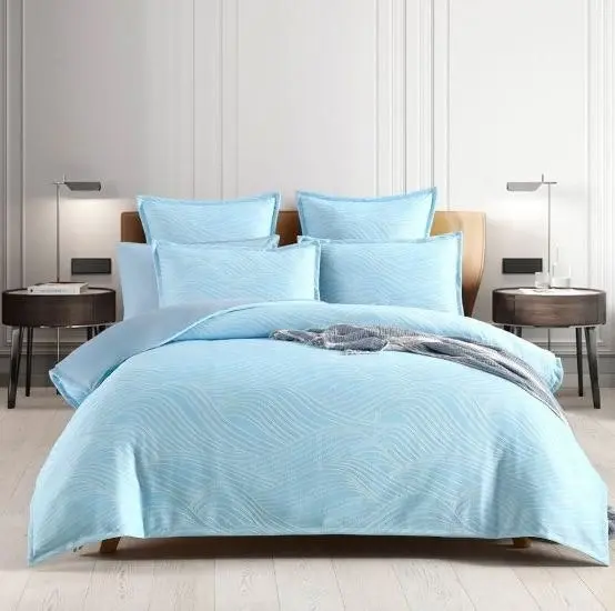 Oscillate Sky Jacquard Quilt cover set by Renee Taylor