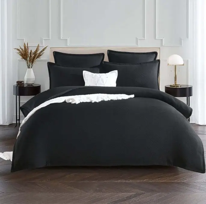 Chevron Black Jacquard Quilt cover set by Renee Taylor