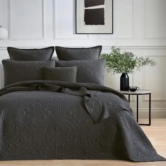 Asher Grey Jacquard Coverlet Set by Renee Taylor