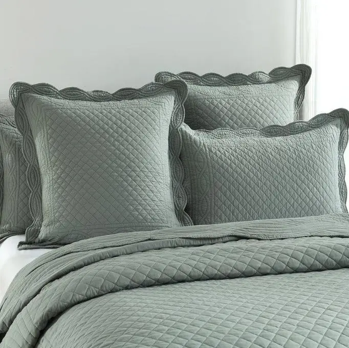 Scallop Juniper Jacquard Coverlet Set