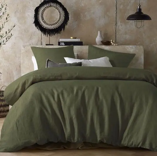 Fern Hemp Quilt Cover by Vintage Design