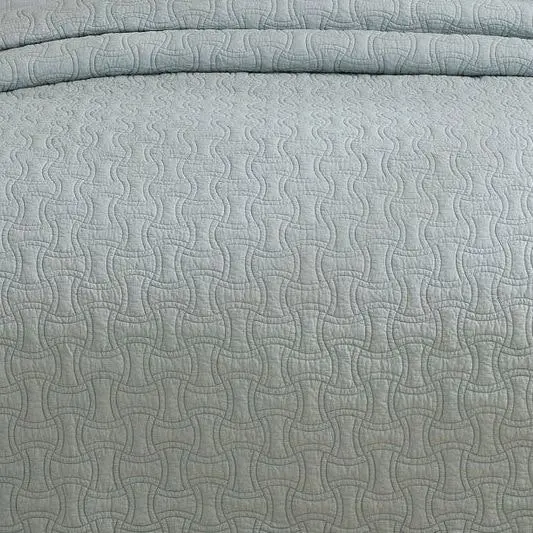 Embroidered Jade Bedspread Set by Classic Quilts