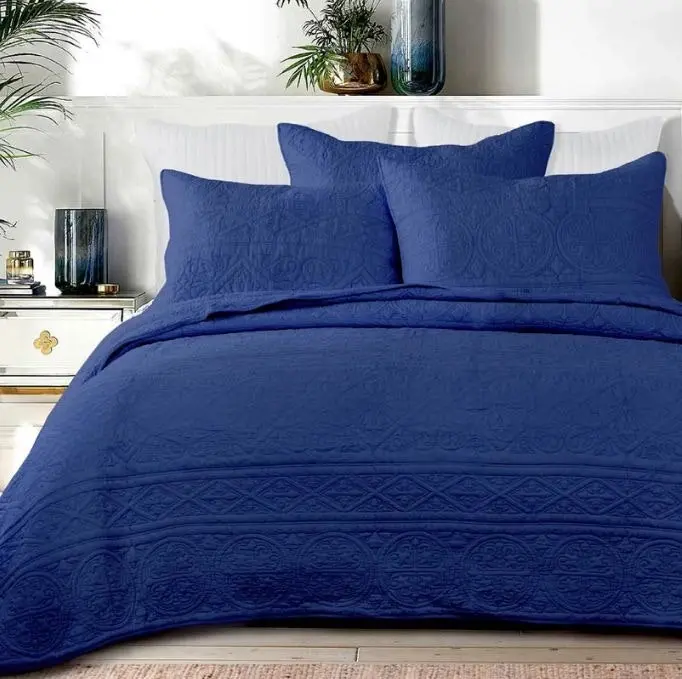 Navy Classic Cotton Coverlet Set by Classic Quilts