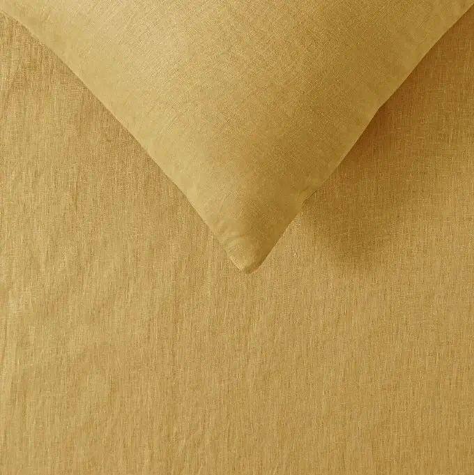 Ochre Linen  Quilt Cover by Vintage Design