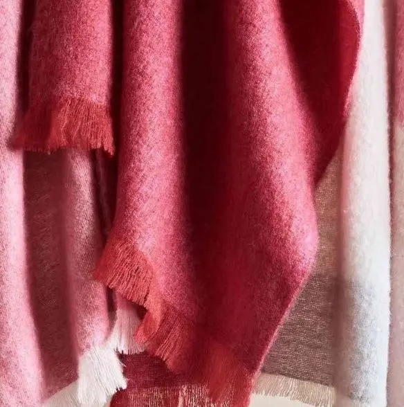 Pomegranate Mohair Throw Rug by St Albans