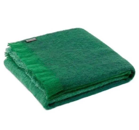 Emerald Mohair Throw Rug by St Albans