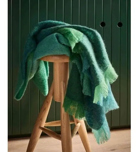 Emerald Mohair Throw Rug by St Albans