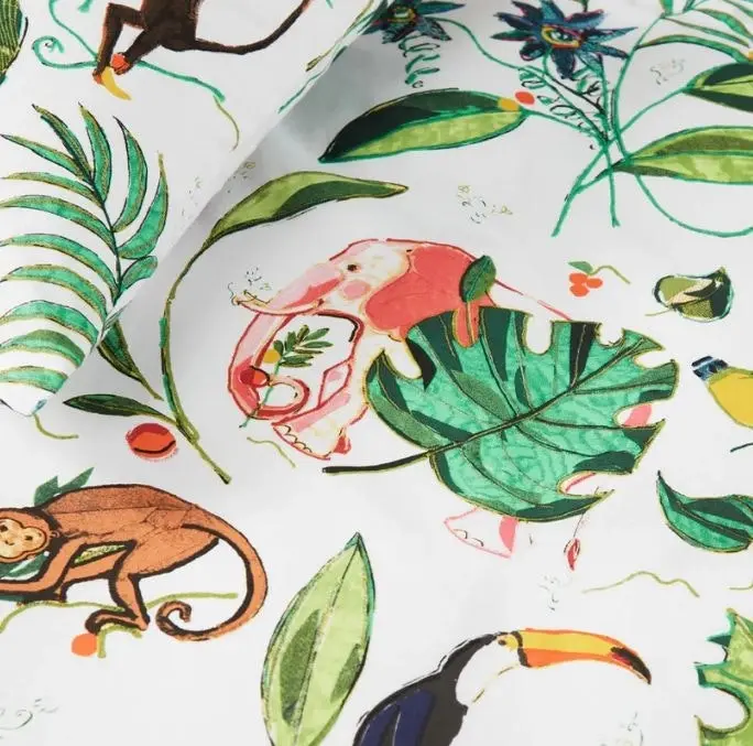 Crazy Jungle Multi Kids Cotton Percale Quilt Cover Sets by Bedding House