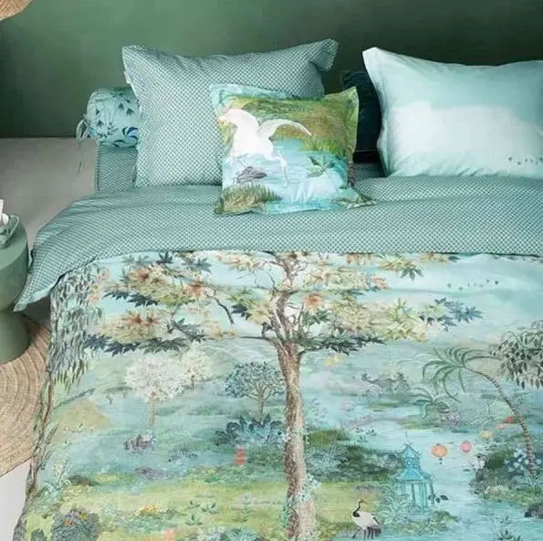 Pip Paradise Green Cotton Quilt Cover Set by PIP Studio