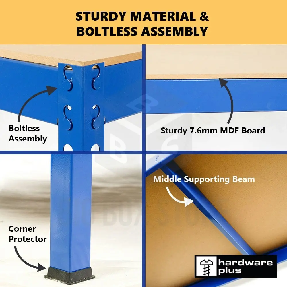 HARDWARE PLUS 2-Tier Workbench Shelving Rack Storage Garage Warehouse 120cm