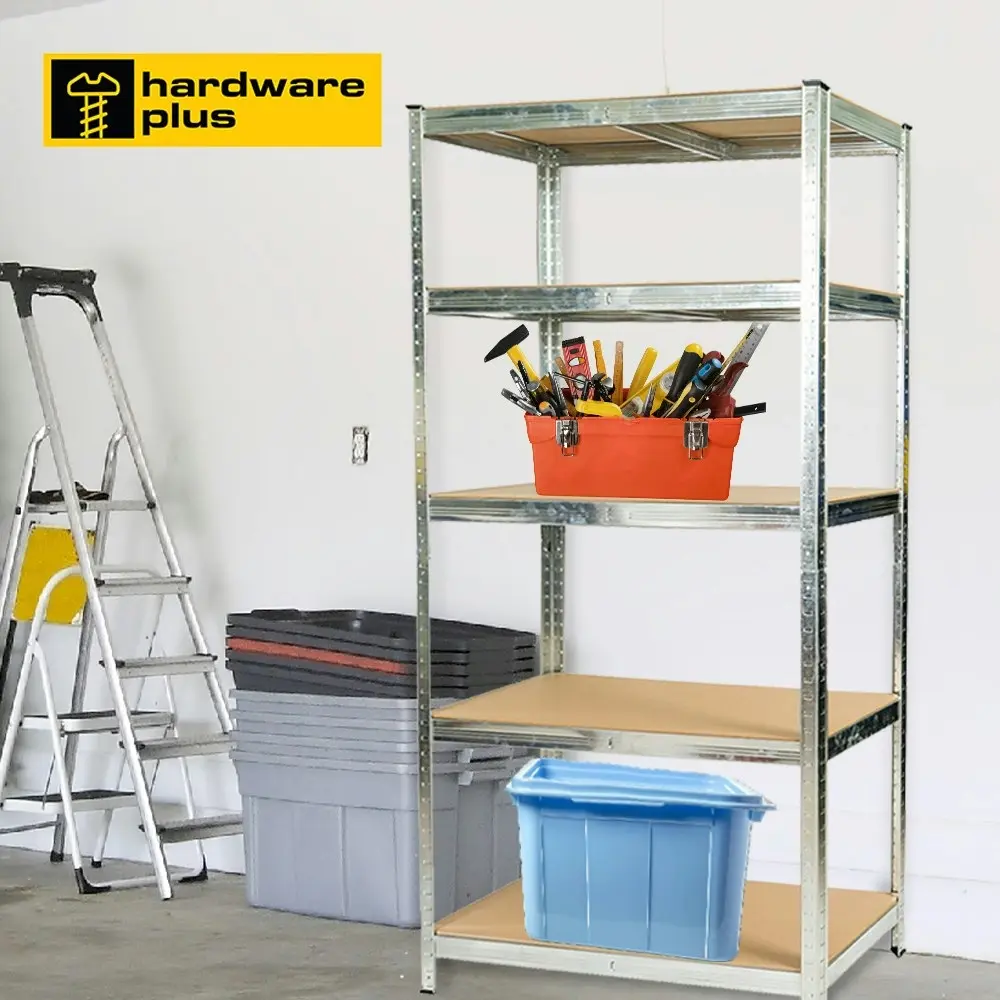 HARDWARE PLUS Corner Warehouse Shelving Garage Rack Heavy Duty Racking 5-Tier - Black