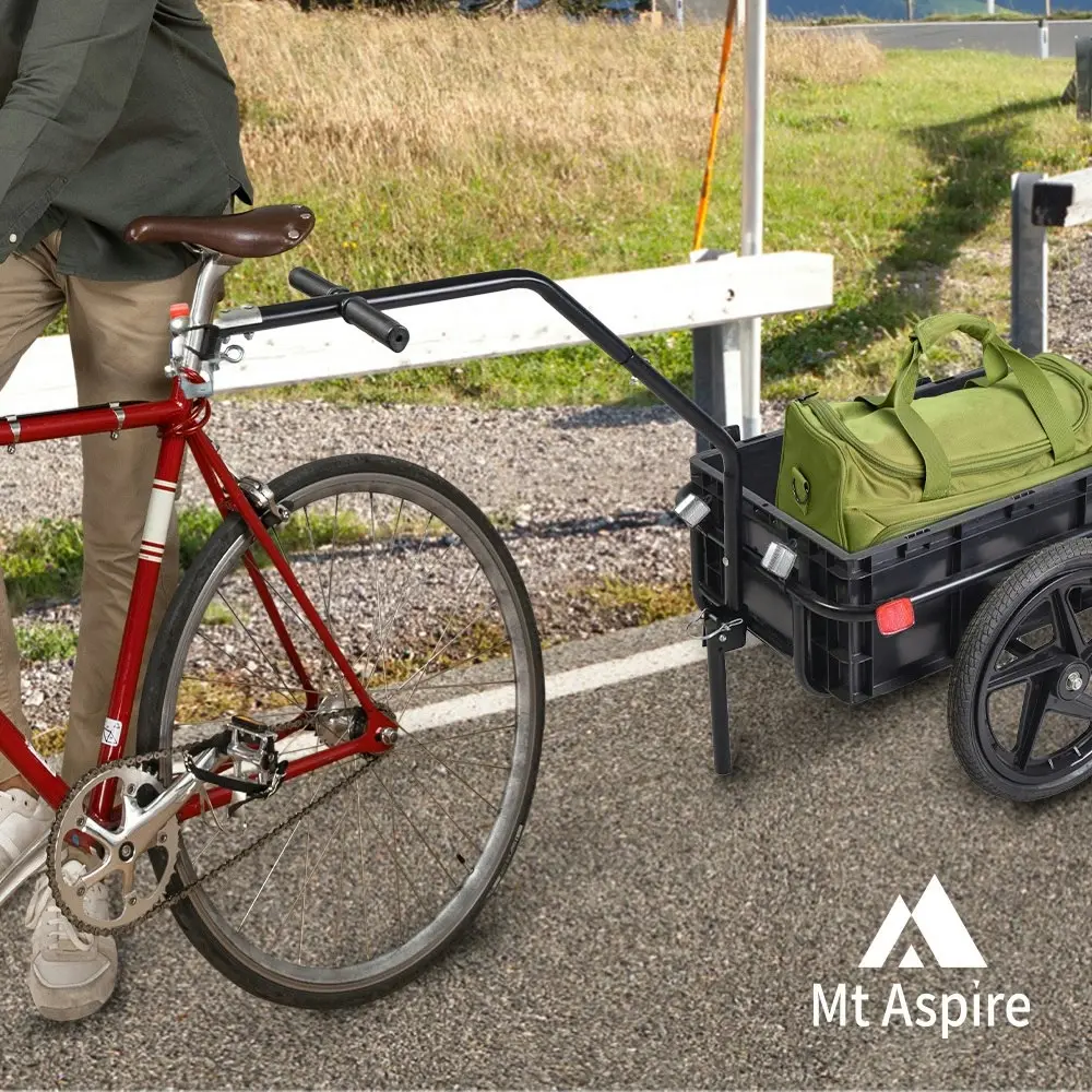 Mt Aspire Bicycle Cargo Trailer with Cart and Cover Bike Wagon Trailer 60kg