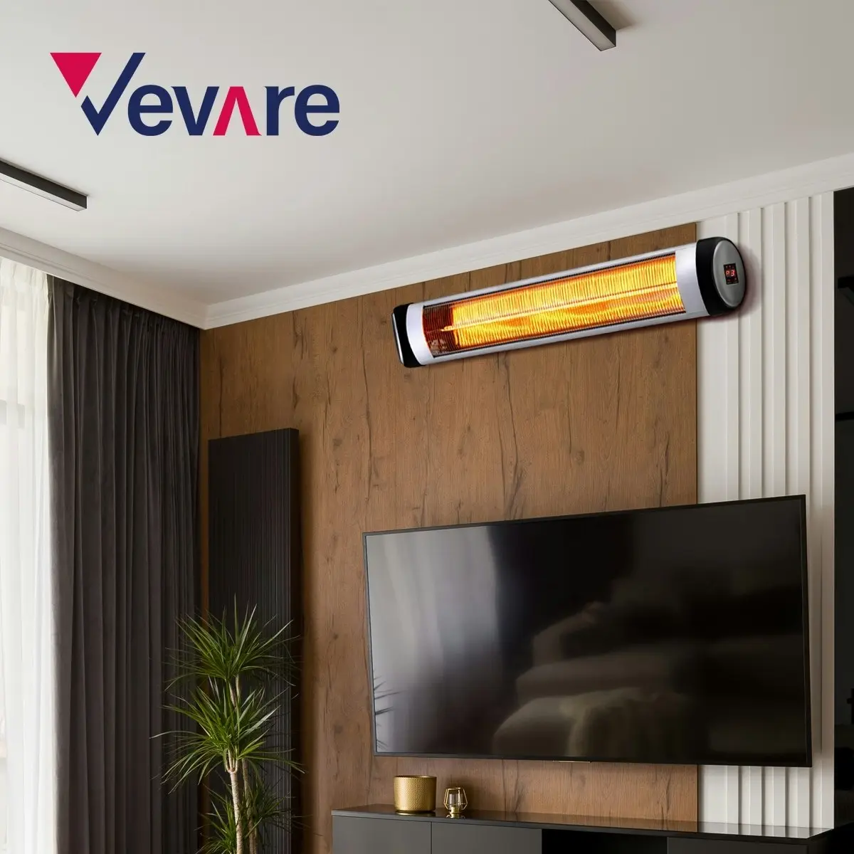 Vevare Electric Strip Infrared Heater Radiant 3000W Patio Space Heaters Remote