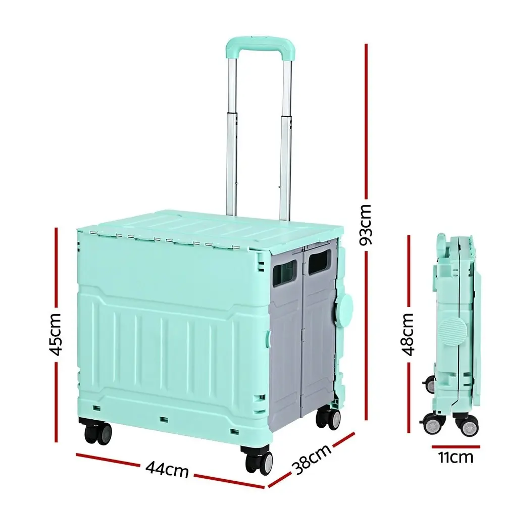 Emajin Shopping Trolley Cart 75L Foldable Green