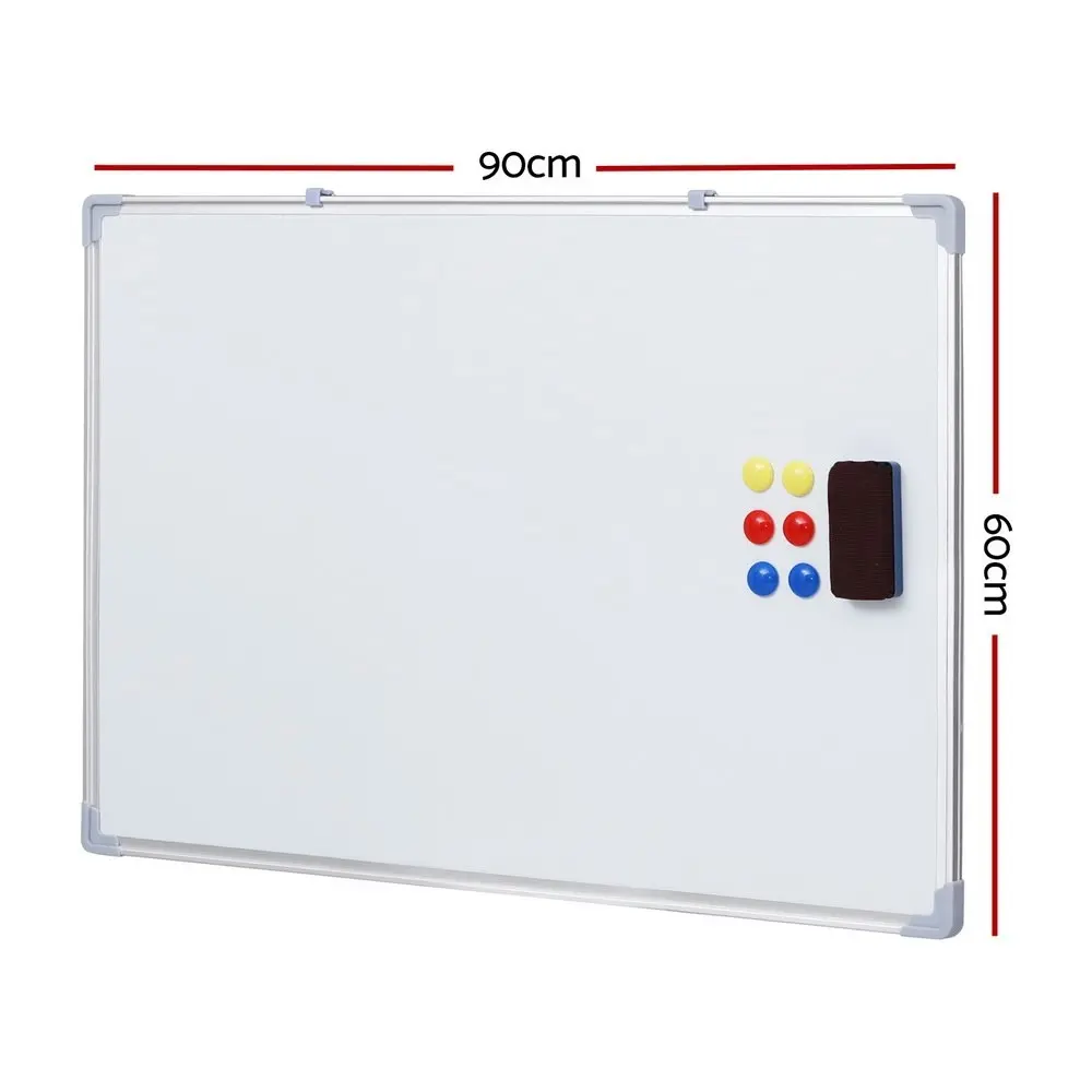 Magnetic Whiteboard 60x90cm Erase Board Marker Eraser Tray Home Office School