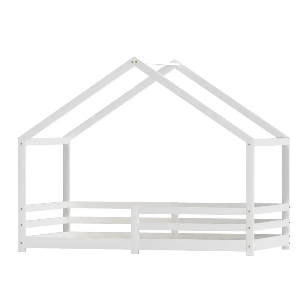 Artiss Bed Frame Wooden Kids Single House Frame White AMOS