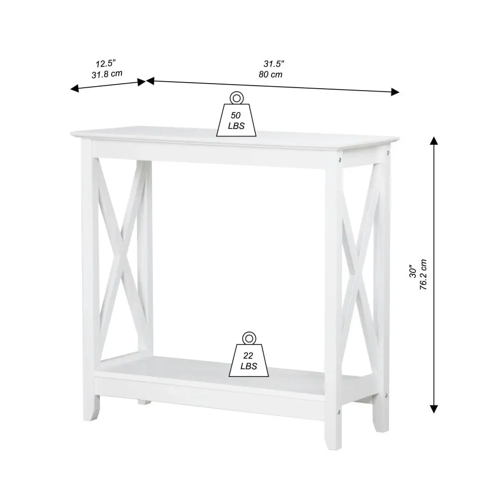 Maestro Furniture Isnelda Modern Stylish Wooden Hallway Console Hall Table Desk - White