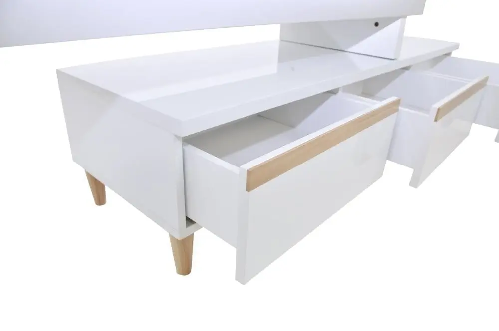 Sabrina Extendable TV Stand Cabinet Entertainment Unit - White