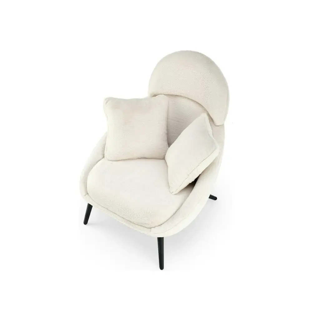 HomeStar Morgan Boucle Fabric Armchair Accent Relaxing Lounge Chair Metal Legs White/Black