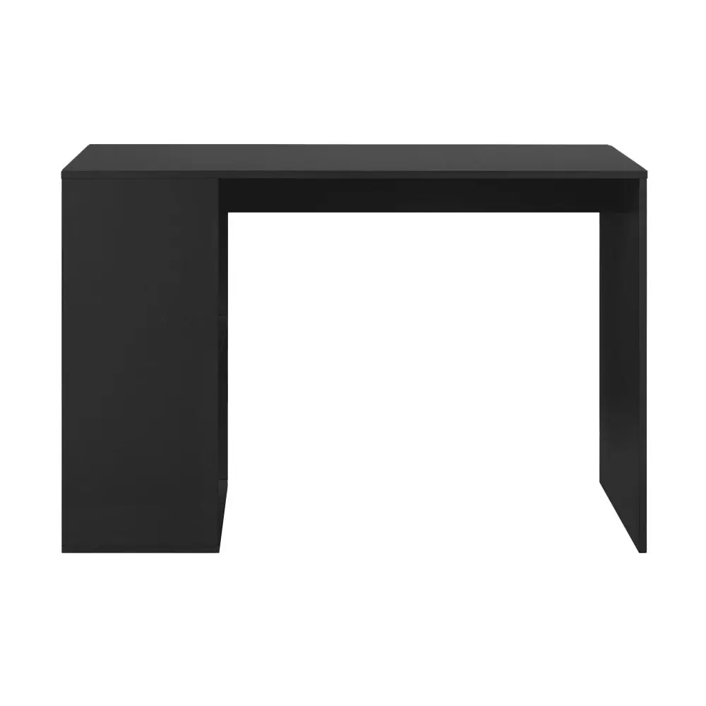 Design Square Nicky Study Computer Working Home Office Desk W/ 2-Shelves Black