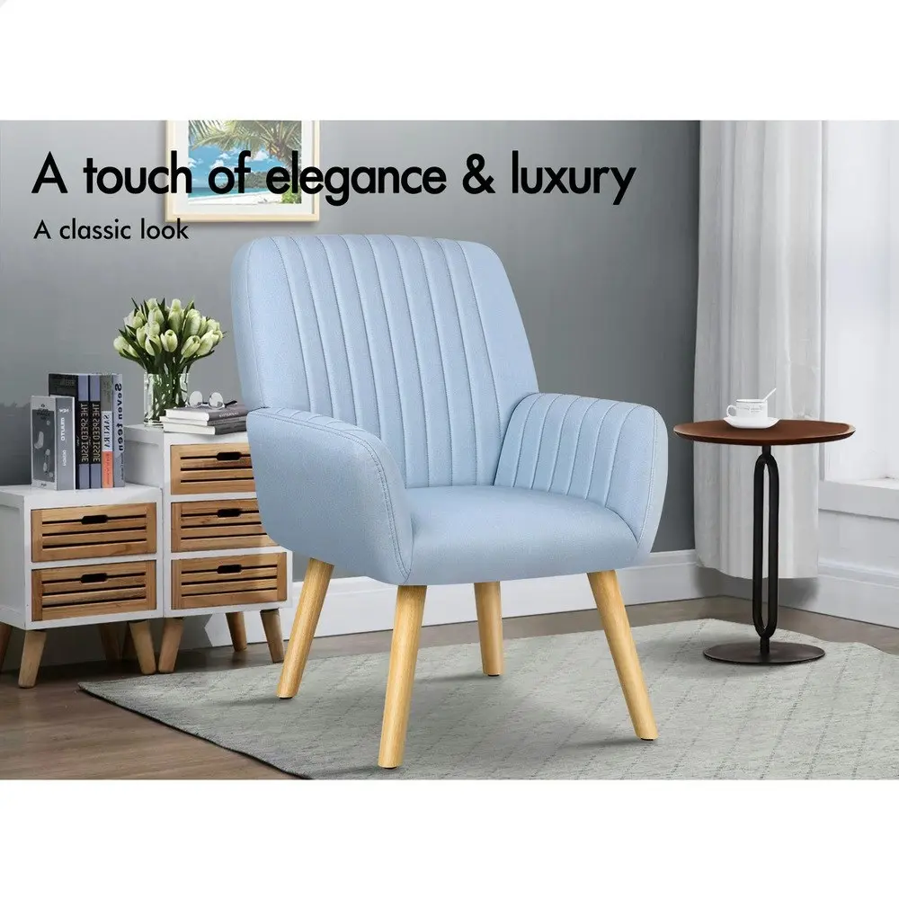 Alfordson Armchair Lounge Accent Chair Fabric Blue