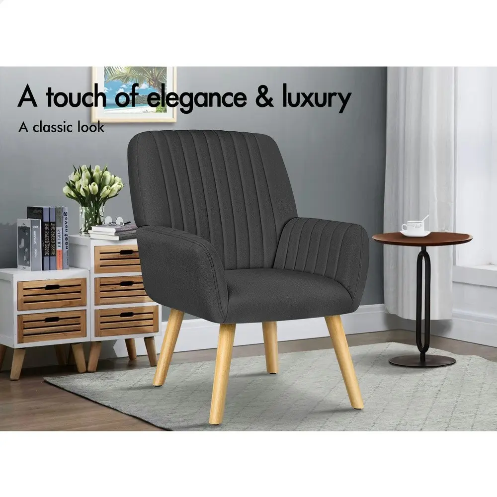 Alfordson Armchair Accent Chair Lounge Fabric Grey