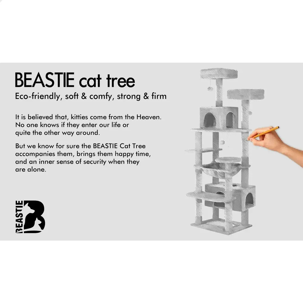 BEASTIE Cat Tree Tower Scratching Post Scratcher Condo House Furniture Beige 184