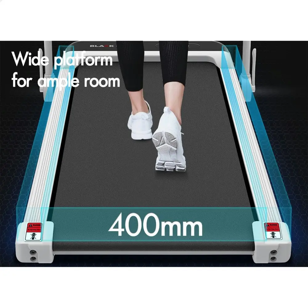 Black Lord Treadmill Electric Walking Pad Home Office Incline Foldable White