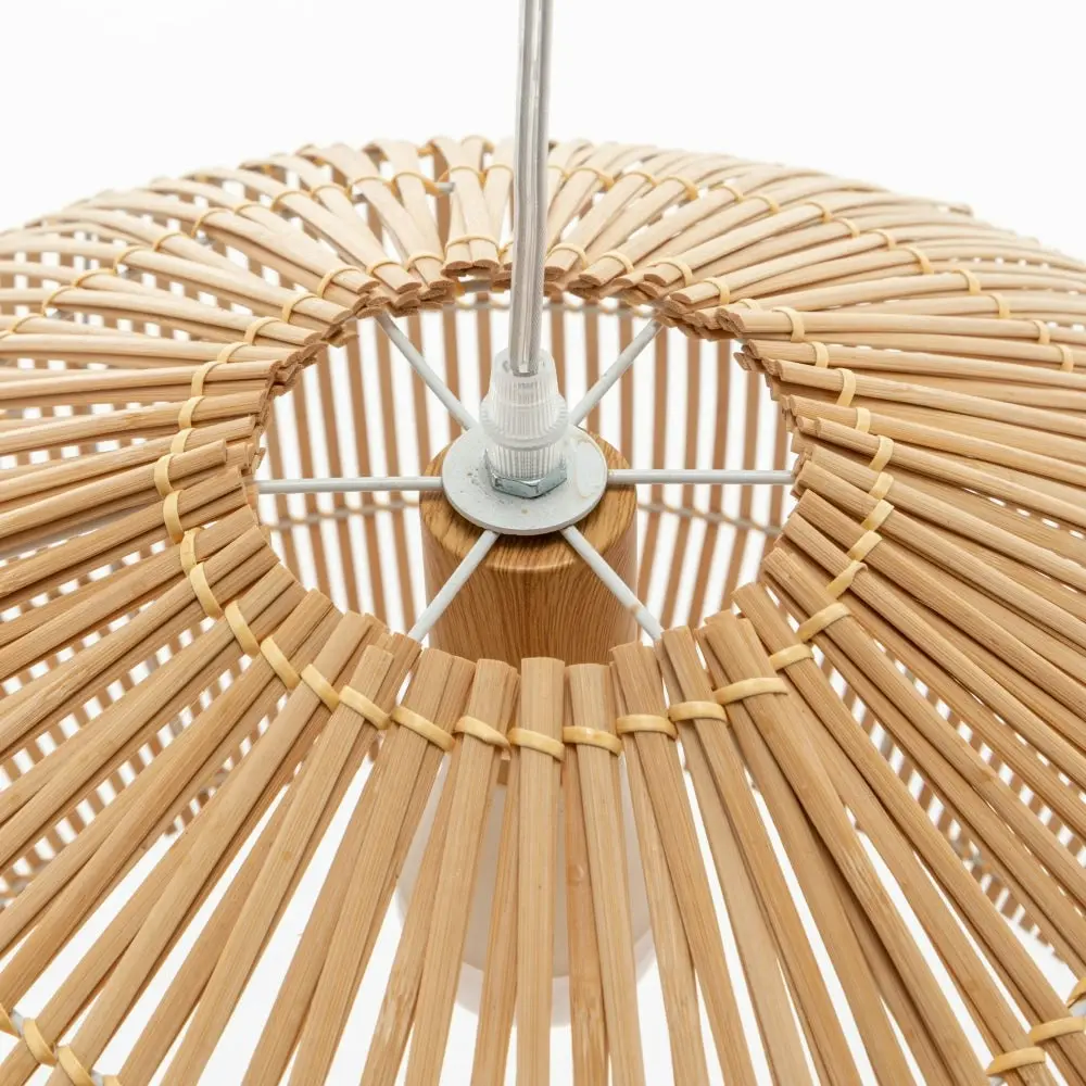 New Oriental Natural Hand-Woven Bamboo Cage Shaped Hanging Light Pendant Lamp