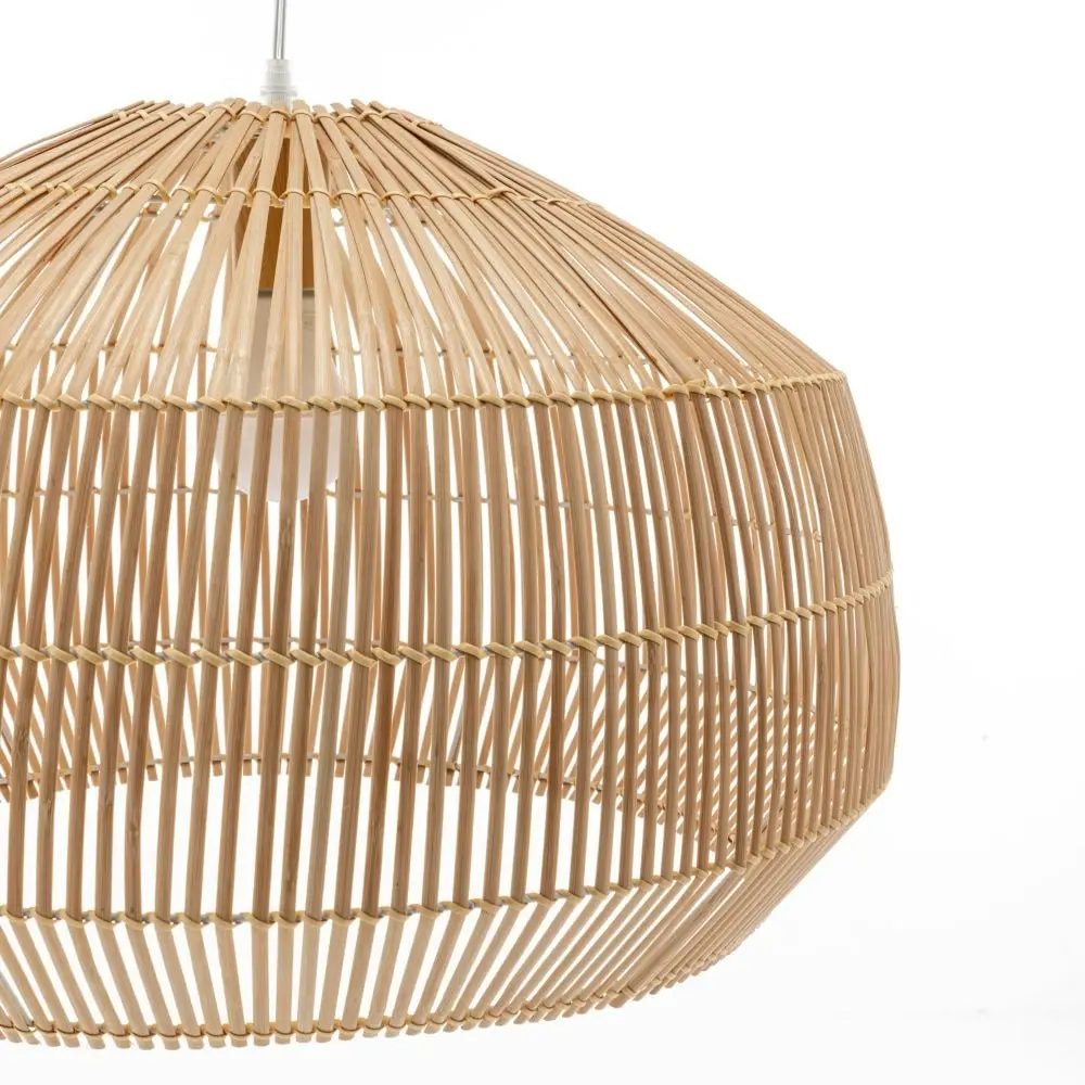 New Oriental Natural Hand-Woven Bamboo Cage Shaped Hanging Light Pendant Lamp