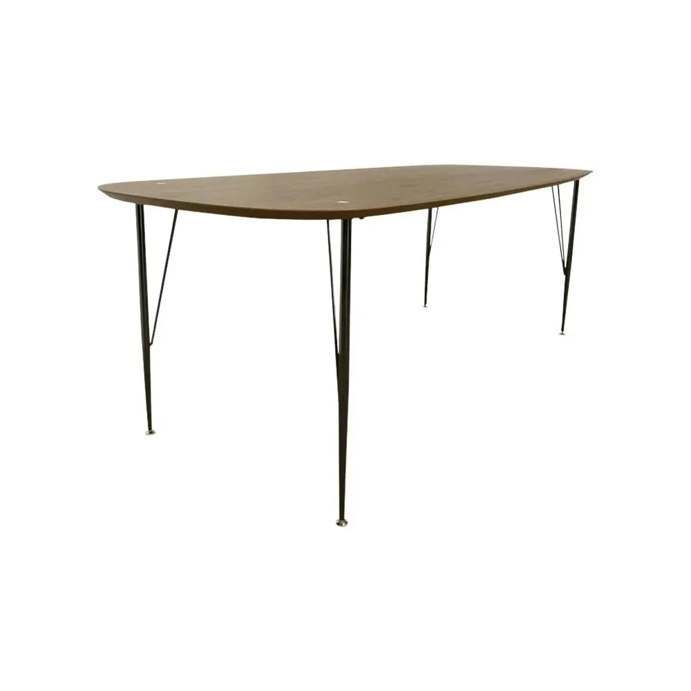 6IXTY2 Scandinavian Wooden Dining Table Small 180cm - Metal Legs - Walnut Satin