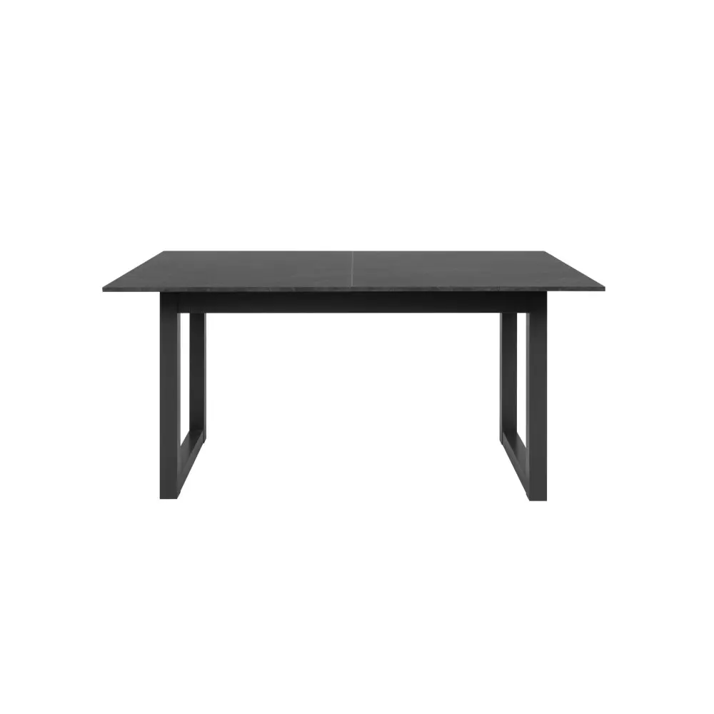 Design Square Kavita Modern wooden Extendable Rectangular Kitchen Dining Table 160-200cm - Black