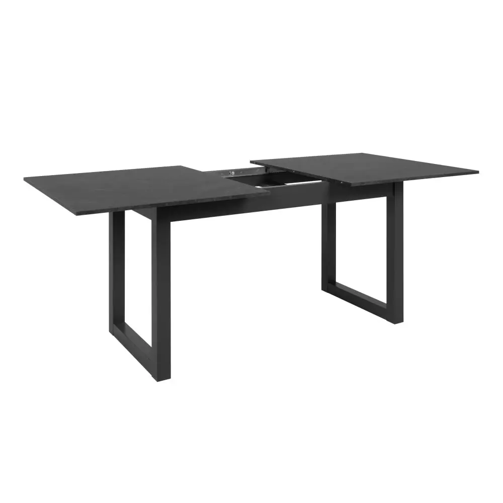 Design Square Kavita Modern wooden Extendable Rectangular Kitchen Dining Table 160-200cm - Black