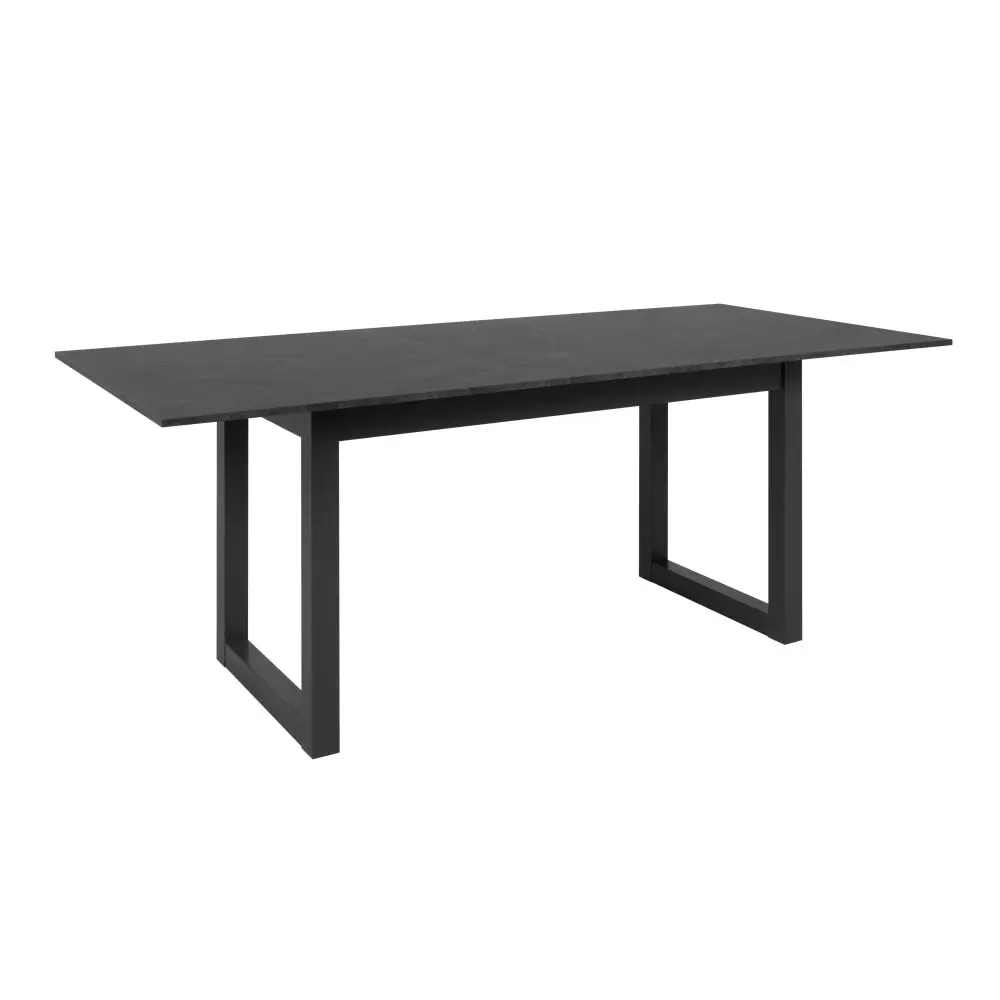 Design Square Kavita Modern wooden Extendable Rectangular Kitchen Dining Table 160-200cm - Black